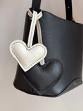 Double heart bag charm