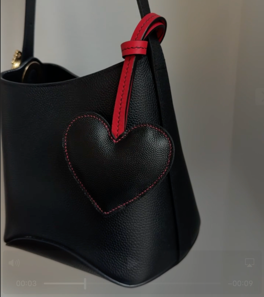 Heart bag charm